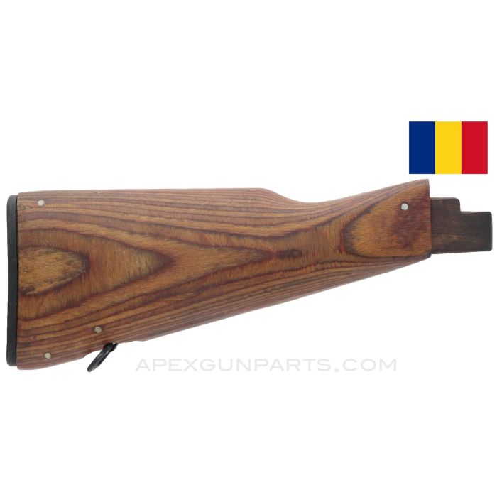 Romanian AK-47 / AKM Laminated Buttstock, Wooden, With Hardware, Blemished *Refinished*