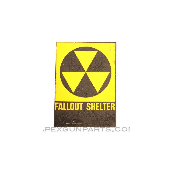 Civil Defense Fallout Shelter Sign, Steel 1960’s Era, FS2 *Weathered* 