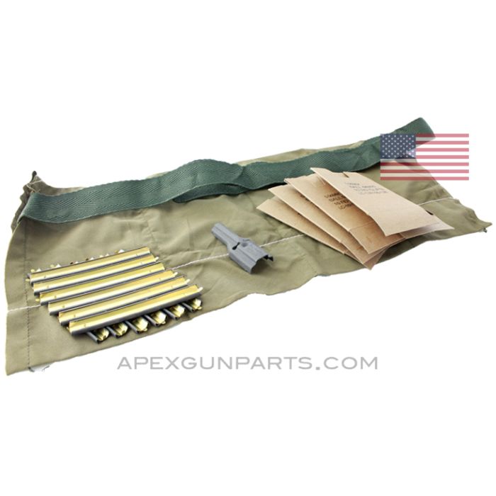 USGI M-16 / AR-15 4-Pocket Bandolier Repack Kit, (1) Charger, (12) Stripper Clips, (4) Ammo Sleeves, 5.56 NATO, *NOS* 