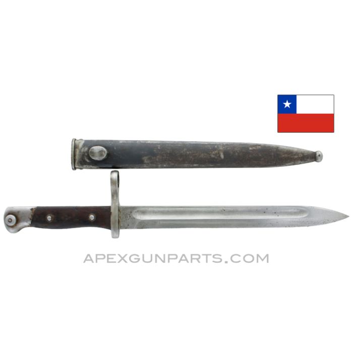 Mauser Chilean M1895 Bayonet and Scabbard, *Fair*