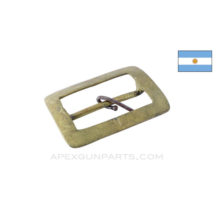 Argentina Belt Buckle, Brass, w/ Light Paint *Good*