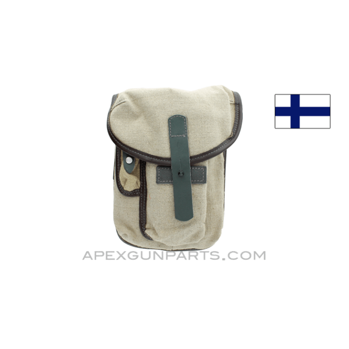 Finnish Valmet AK Magazine Pouch, Canvas, Blue Belt Loops, *Excellent* 