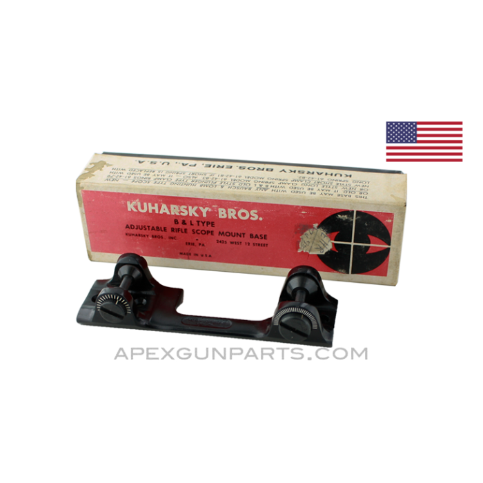 Remington 600 B & L Adjustable Rifle Scope Mount Base, Kuharsky Bros *NIW*