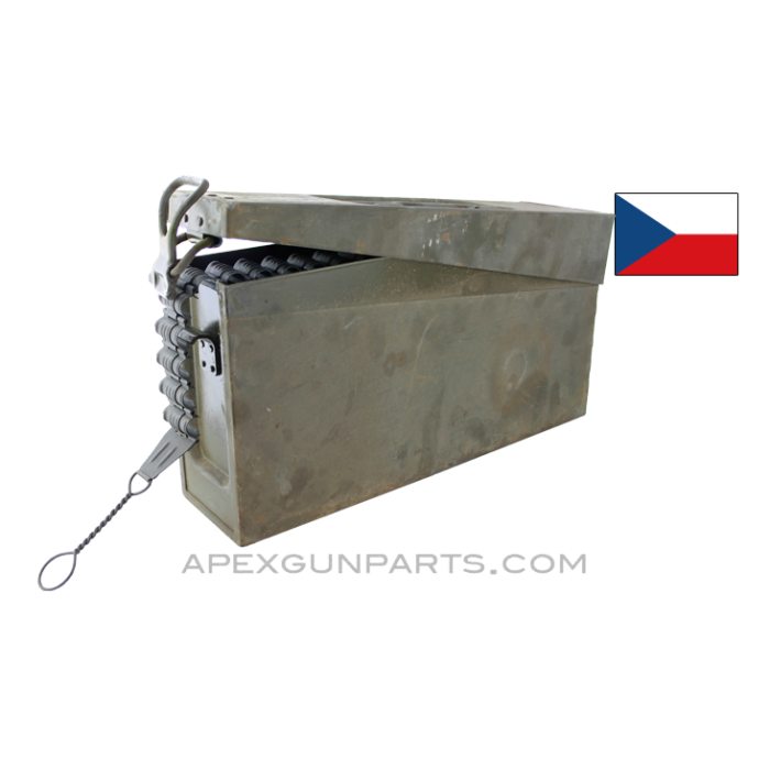 Czech ZB-37 Ammo Can, With (2) 100rd Belts, 7.92x57 *Good* 