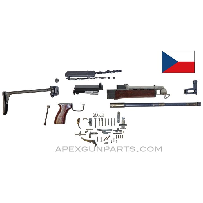 Czech VZ-58-V Side Folder Parts Kit ,15.5" Barrel, Stripped Upper Handguard, Mixed Finish, 7.62x39 *Good* 