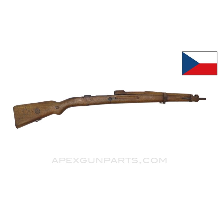 Czech VZ-24 Mauser Stock, w/ Trench Art & Communist Star on Buttstock, 38", Wood *Good*
