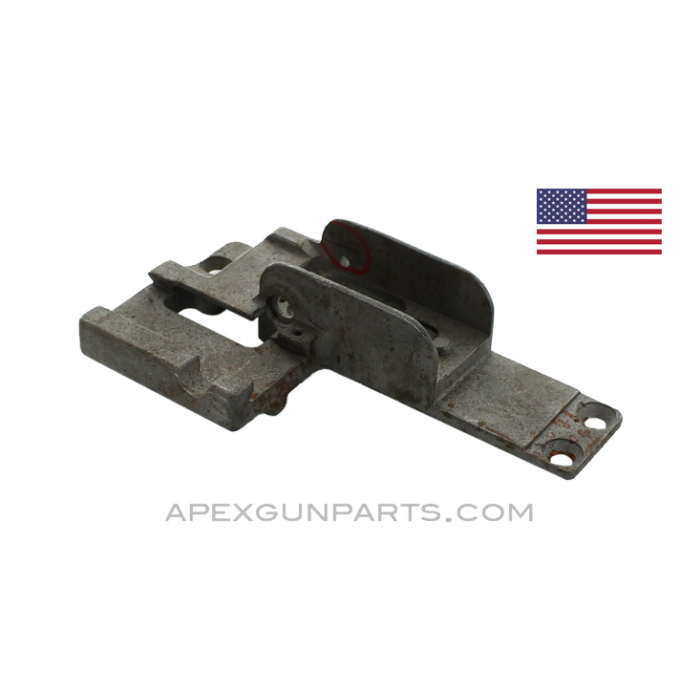 Browning M2 .50 Cal. Rear Sight Base, Stripped, Early Style w/ Scope Base, Bead Blasted, *Good* 