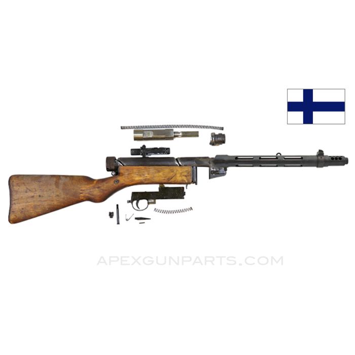 Suomi M31 Parts Kit, 12.5" Barrel, Torch Cut Receiver Pieces, Wood Stock, 9x19 *Good* 