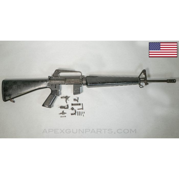 Colt 614 M16A1 Parts Kit, 20" Barrel, Triangle Handguards, A1 Birdcage, Stock & Pistol Grip, 5.56mm *Good*