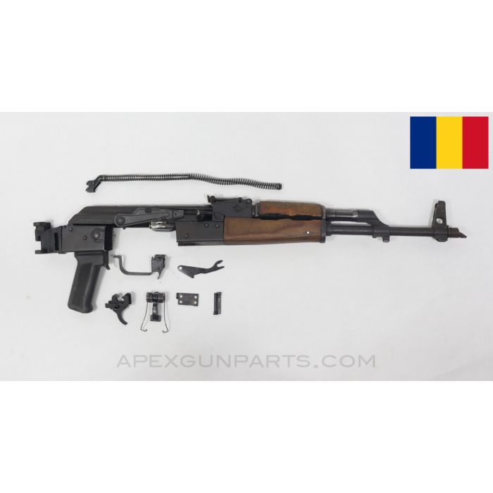 Romanian WASR-10 Sidefolder Parts Kit, No Stock, Semi-Auto, Matching, 7.62x39 *Good*