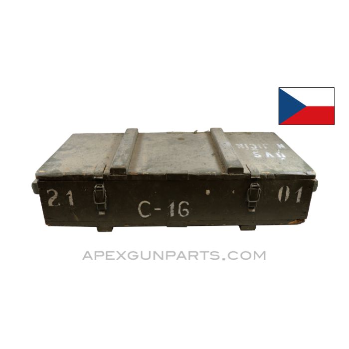 Czech VZ-58 Spare Parts Crate , Wood with Divided Trays, Green *Good* 