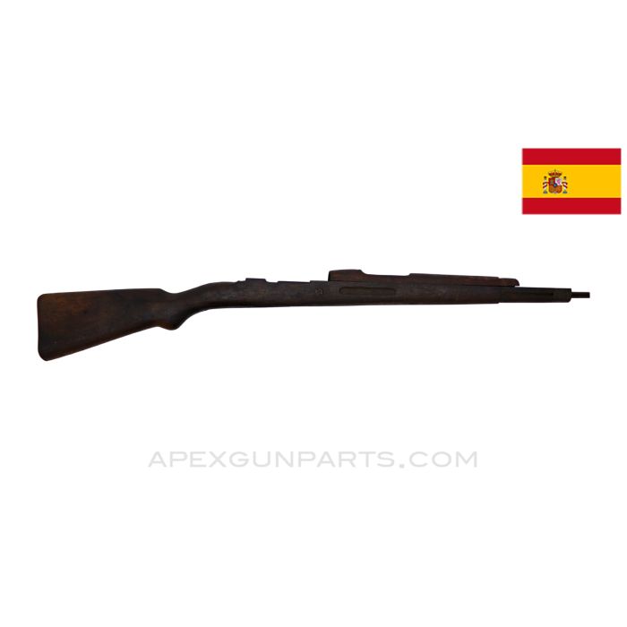 Spanish M44 Mauser Stock Set, No Sling Bar & Barrel Band Spring, 38" *Good* 