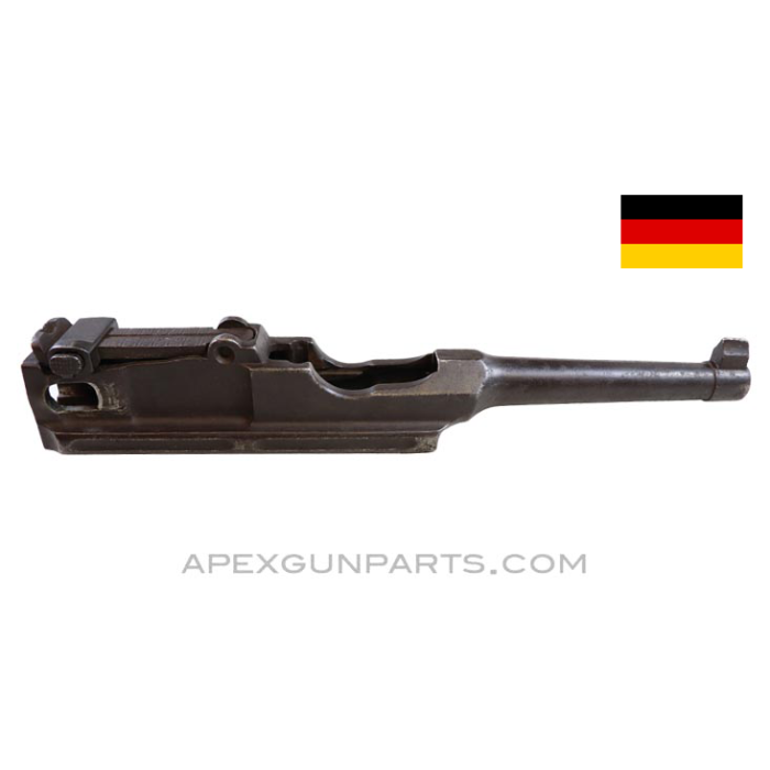 C96 Mauser Pistol Barrel and Extension, 4", w/ Adjustable Rear Sight, Pitted Bore, 7.63x25, *Good*
