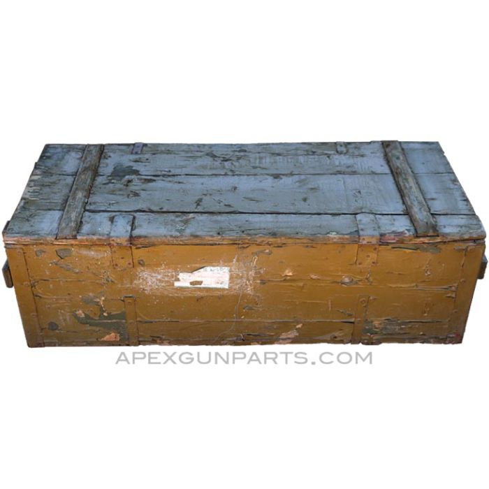 Thompson 1928A1 Wood Storage Crate, T3, OD Green, *Fair*, Sold *As Is* 