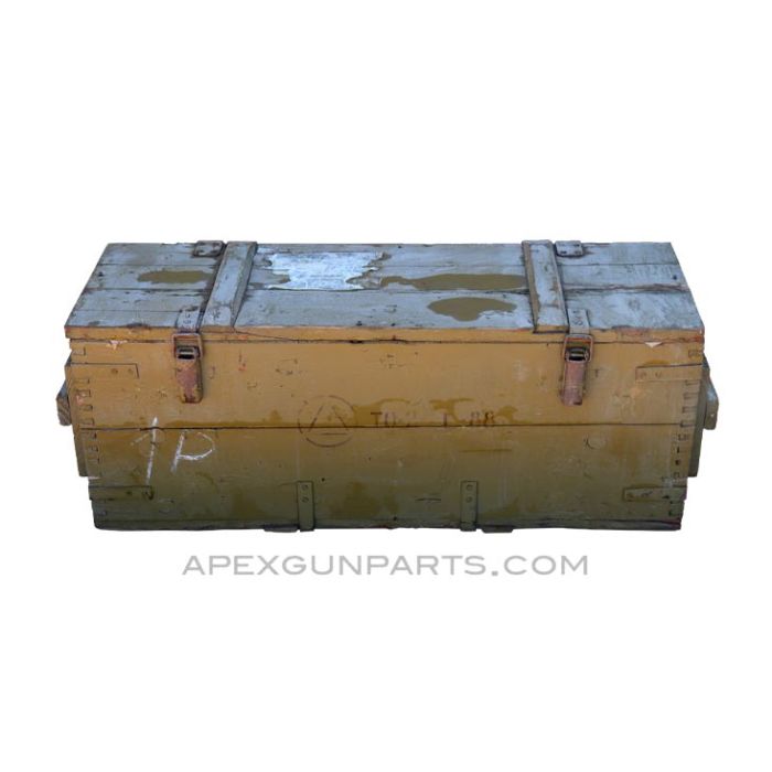 Thompson 1928A1 Wood Storage Crate, T2, OD Green, *Fair*, Sold *As Is* 