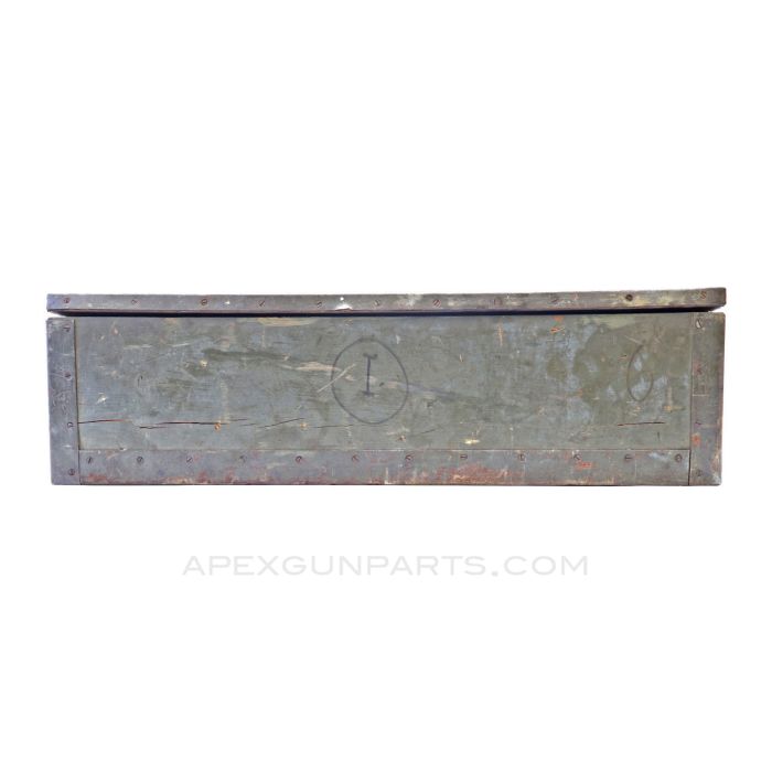 Storage Chest, Wood with Steel Fittings, OD Green Painted, Foreign Issue  *Good* 