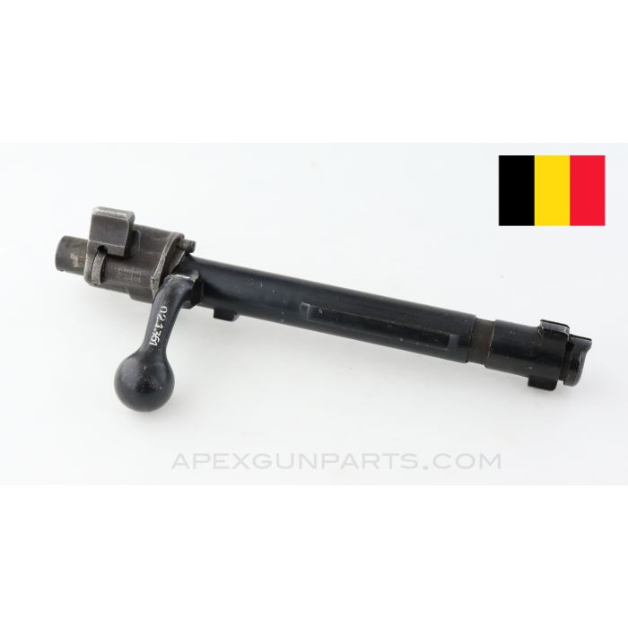 Belgian M98/M30 Carbine Bolt Assembly, Standard Length, No Extractor, 7.92x57 *Good*