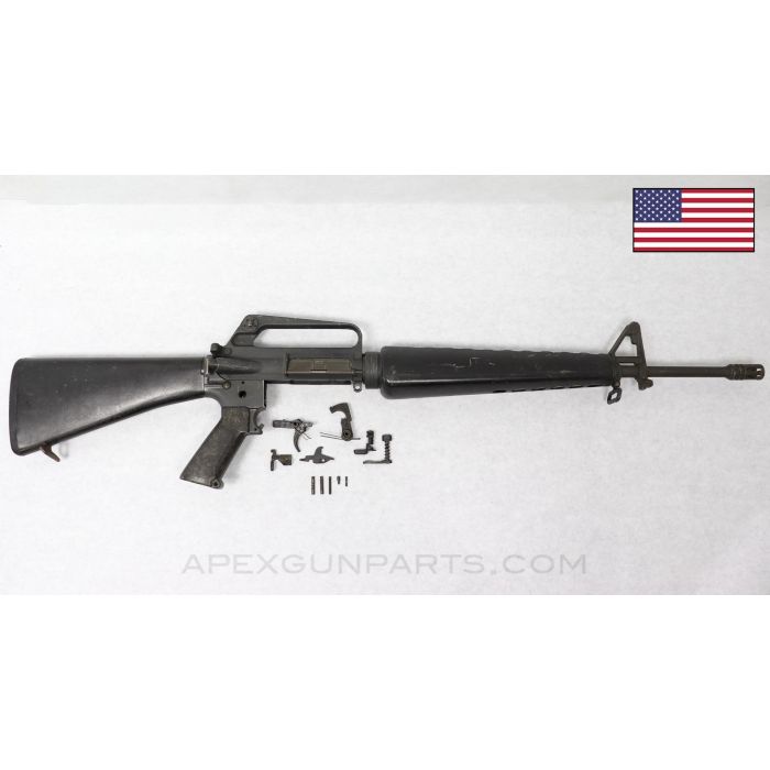 Colt 603 M16 Parts Set, 20" Barrel, w/ Bolt & Carrier, Triangle Handguards, Chrome Lined, Grey Finish, 1/12 *Very Good*