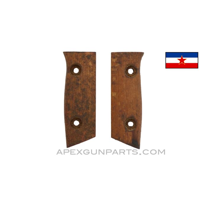 Yugoslavian M1924 Mauser Bayonet Grip Halves, Left & Right, Wood *NOS*