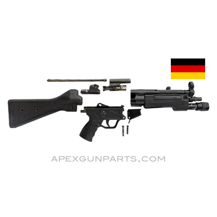 H&K MP5 Parts Kit, 8.5" BBL, 3 Position Lower (S, E, F), Polymer Fixed Stock, TAC Light Forearm, 9mm NATO, *Very Good* 
