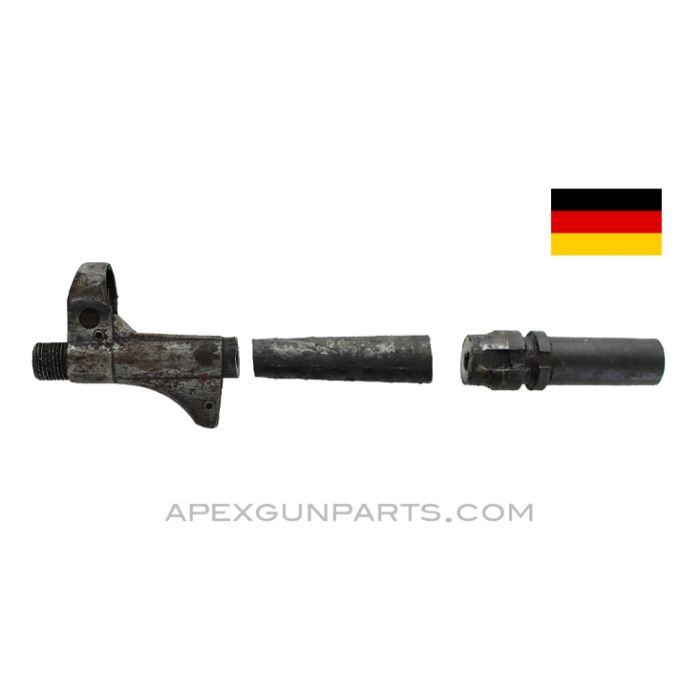 MP-40 Front Sight Base, Hood and Cut Barrel Pieces *Fair*