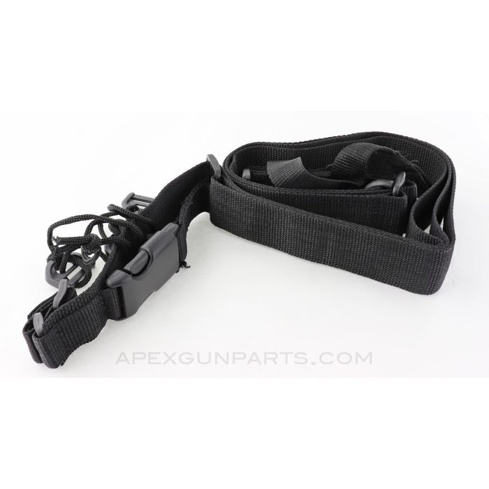 M4 / M16 / Combat Shotgun 3-Point Rifle Sling, DJ Safety, Black Nylon *Very Good*