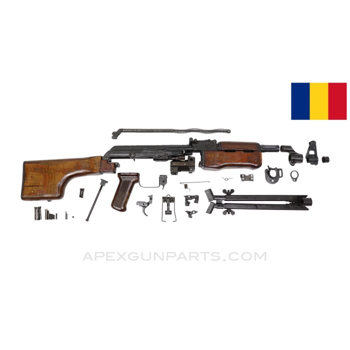 Romanian RPK Parts Kit, w/ Type 1 Adjustable Bipod, Club Stock, 7.62x39 *Excellent* 