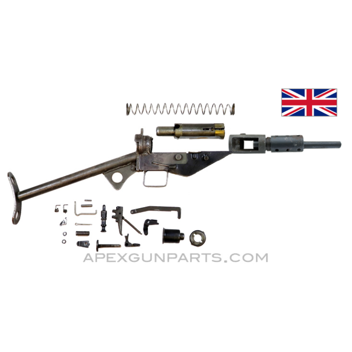 STEN Mk 2 SMG Parts Set, With 7.75" Blaster Barrel, "T" Stock, 9mm Luger, *Good* 