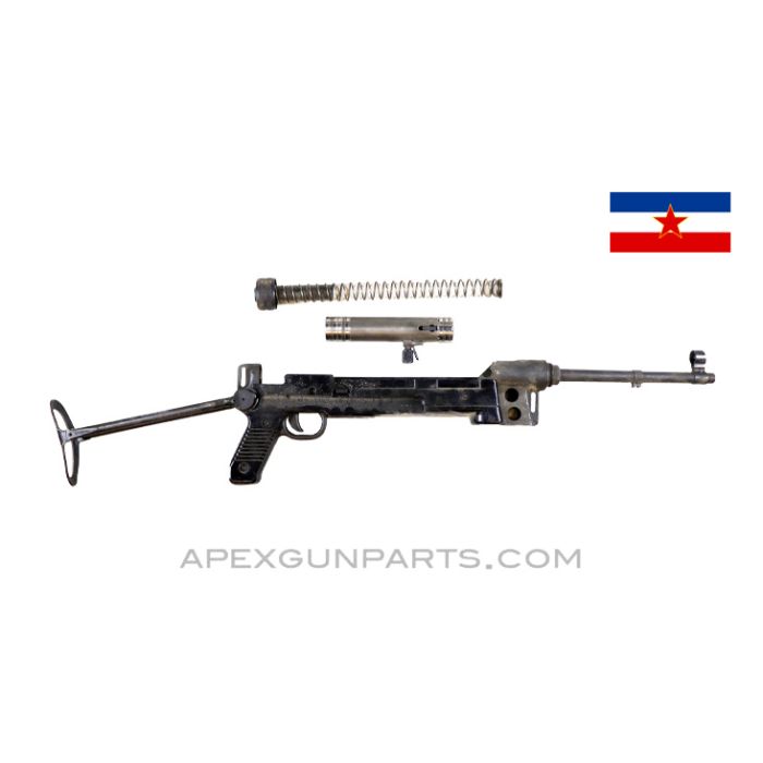 Yugoslavian M56 SMG Parts Kit , Original 9.75" Barrel, Folding Stock, Incomplete, 7.62x25, *Very Good* 