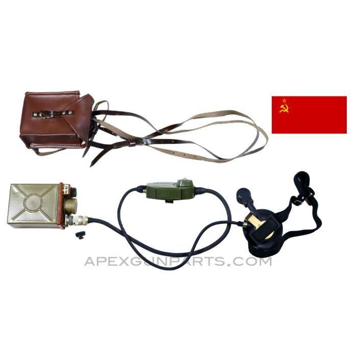 Soviet Comms Headset with Battery and Leather Carrier, *Very Good* 