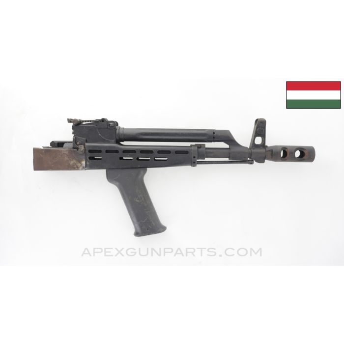 Hungarian AK-47 Populated Barrel, 10.5" w/ Front Grip & Trunnion, 7.62x39, *Fair*