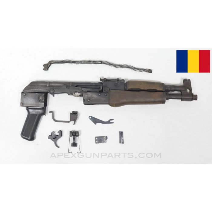 Romanian Draco AK Pistol Parts Kit, Original Barrel, Numbers Matching, Modified Carrier, 7.62x39