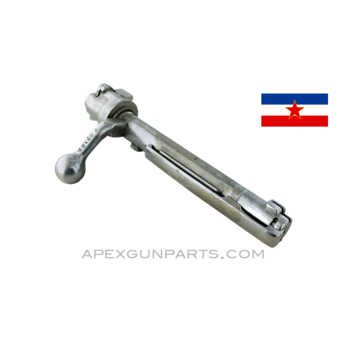 Yugoslavian M48 Mauser Bolt Assembly, Curved Handle, 7.92x57, *Good*