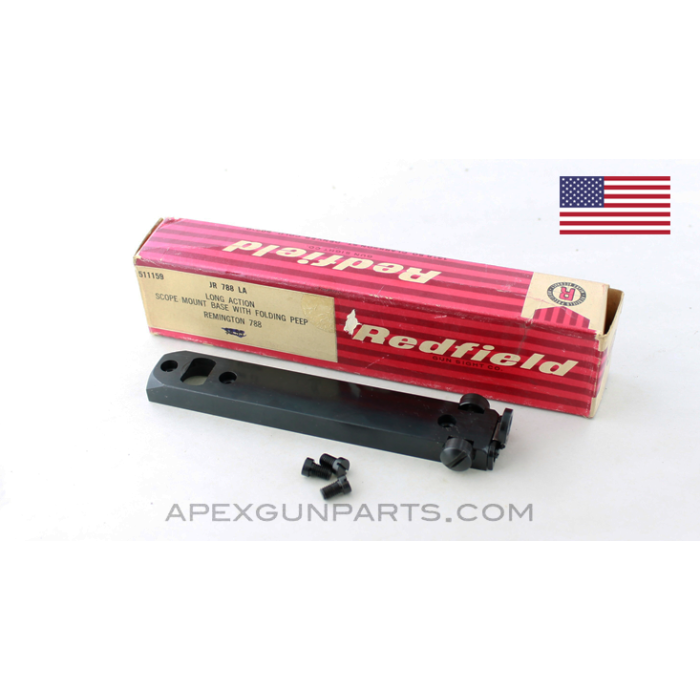 Remington JR788 LA Scope Mount Base, Long Action, w/ Peep Sight, Redfield *NIW*