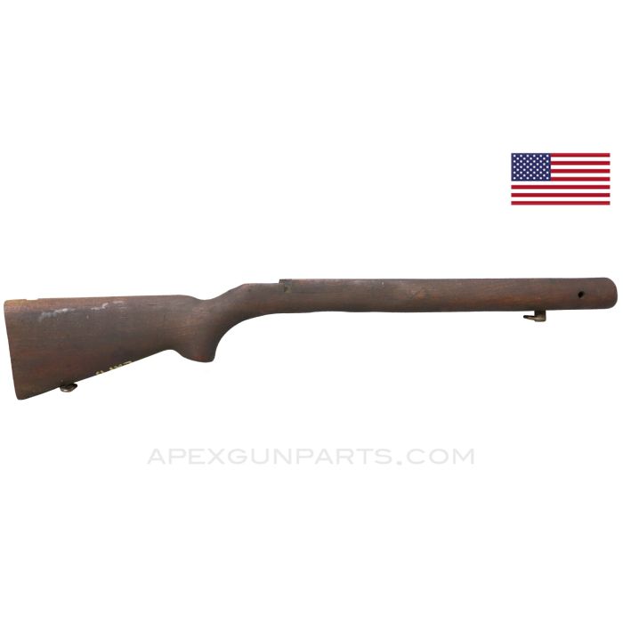 Winchester M75 Military Target Stock w/Swivels and Adjustment Base, NO Butt Plate, 31.25", Plain Walnut, .22LR *Good* 
