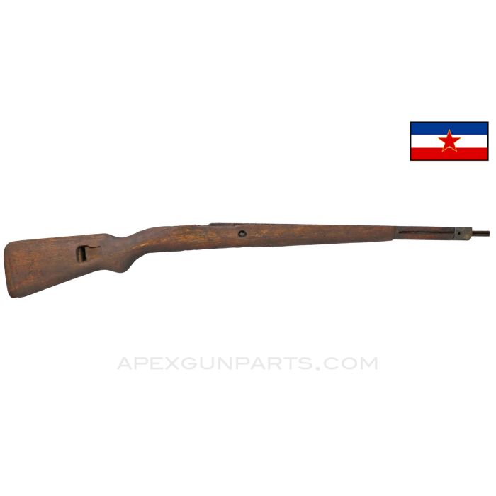 Yugoslavian M48 Mauser Stock, 37", Stripped w/ Bayonet Lug, Wood *Good* 
