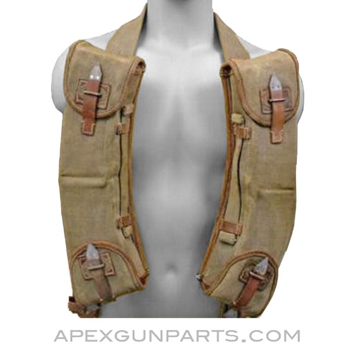 German MG-13 Magazine Pouch Rig, w/ 8 25rd Magazines & Carrier Sling *Good*