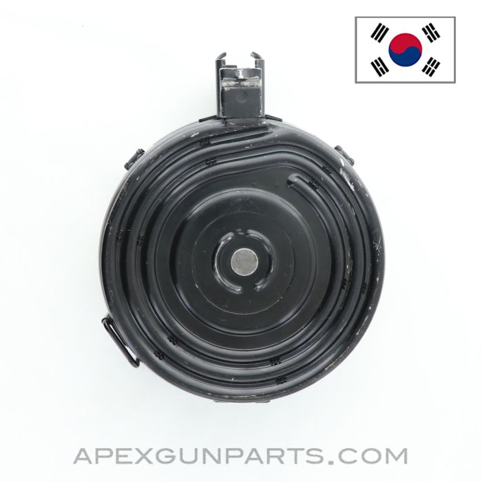 AK-47 75rd Drum Magazine, Back-Loader, Wind-Up, 7.62X39, Clear Back, KCI *USED / Good* 