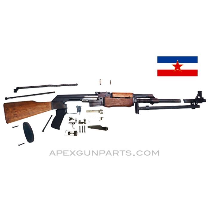 Yugoslavian ZASTAVA M72B (RPK) Parts Kit, Milled Receiver, 7.62X39 *Good* w/Light Rust 