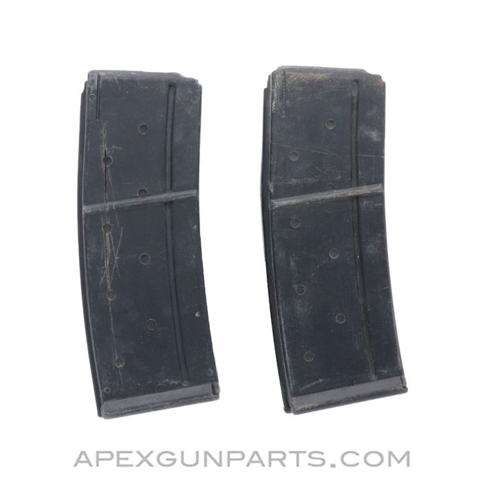 AR-15 / M16 Project Magazines, Set of 2, 30rd Synthetic with Steel Reinforced Top, Israeli Orlite, Black *Good / AS-IS* 