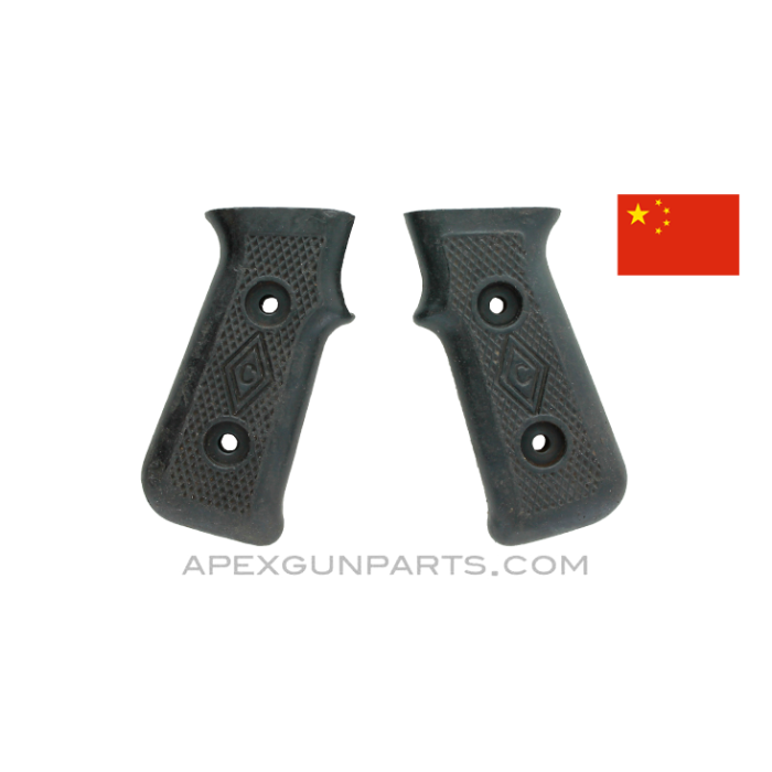 PPS-43 Pistol Grip Halves, Left & Right, Black Plastic, Chinese, *Good* 