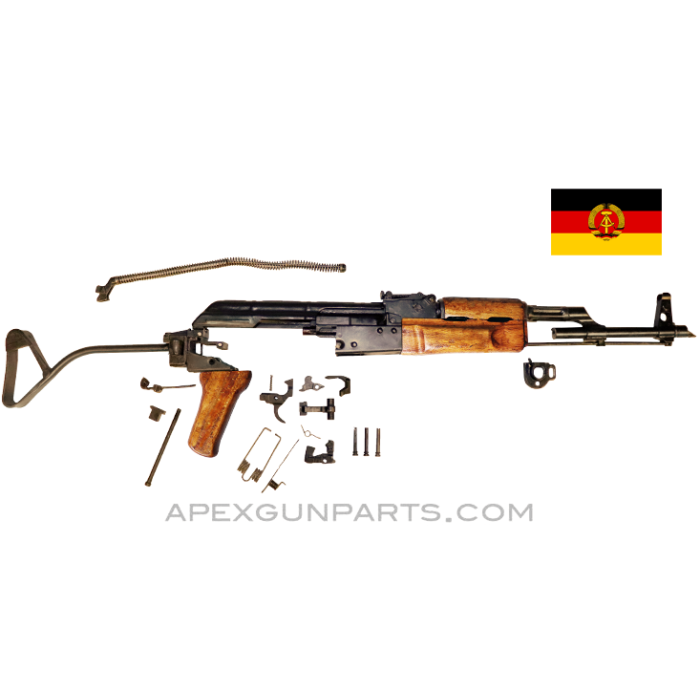 East German AK-47 MPi-KM Parts Kit, Side Folding Stock, Matching-Plus, Wood Furniture, 7.62X39, *Very Good* 