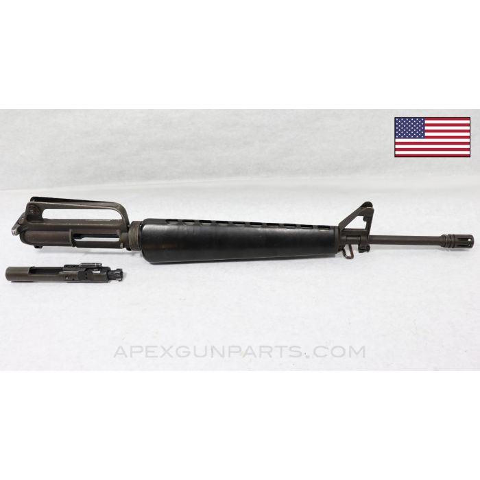 Colt M16 Upper Assembly, 20" Barrel, Bird Cage Flash Hider, Slick Side Bolt Carrier Assembly, Charging Handle, No Port Cover, 5.56X45 NATO *Good* 