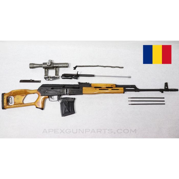 Romanian PSL54C / FPK Parts Kit, Original Barrel, IOR 4x Optic, 10rd Magazine, 7.62x54r *Very Good* 