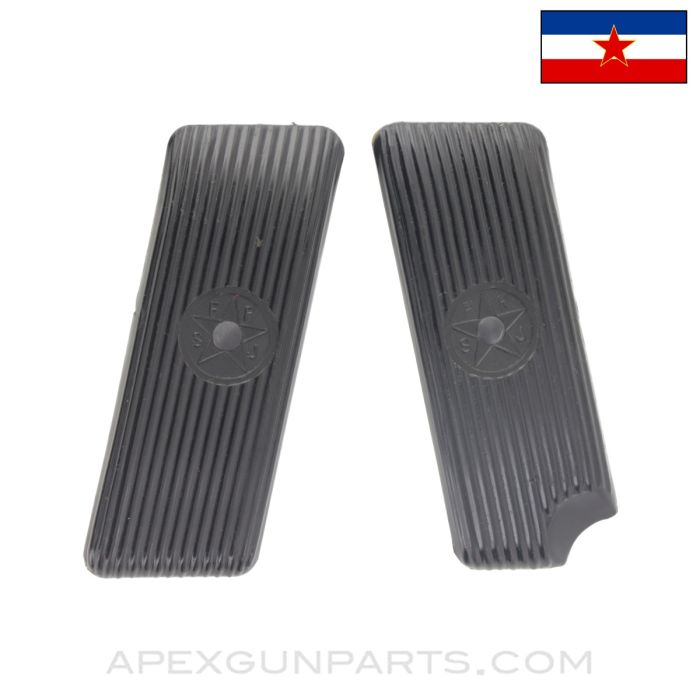 M57 Tokarev Grip Panel Set, FRSJ Marked, Black *Good*     