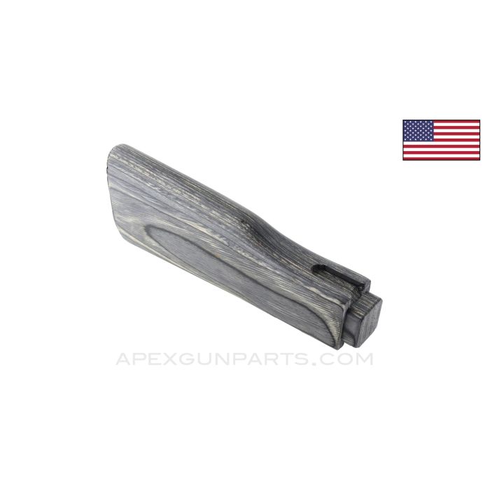 AK-47 Buttstock, No Metal, Double Rear Tang, Black Laminated *NOS / Blemished*