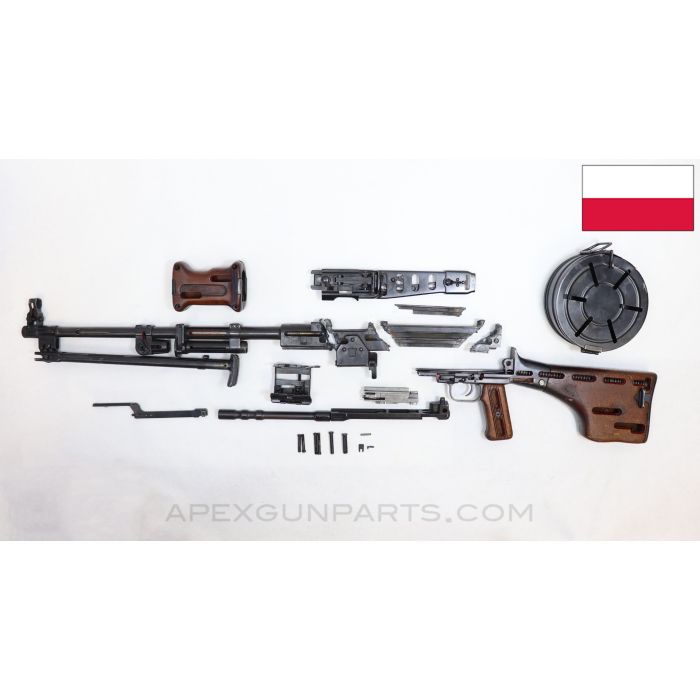 Cutaway Polish RPD Parts Kit w/Barrel, Drum, Bi-pod and Torch Cut Receiver, Cracked Handguard, 7.62X39 *Good* 