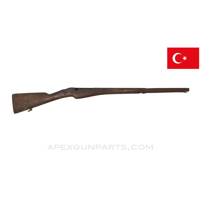 Turkish Berthier Mle 1907/15 Forestry Service Carbine Stock, 41", Cracked/Repaired, Wood *Fair*