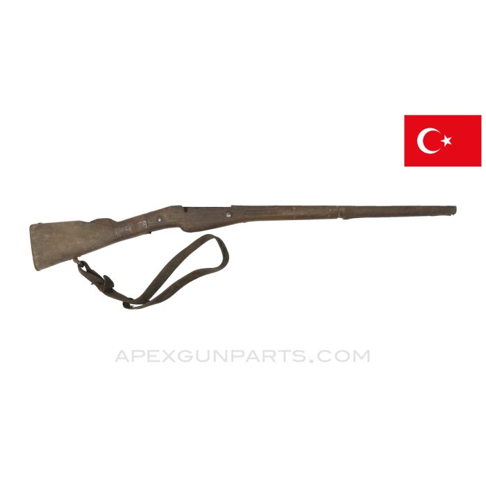 Turkish Berthier Mle 1907/15 Forestry Service Carbine Stock, 41", Field Repaired, Wood *Poor*