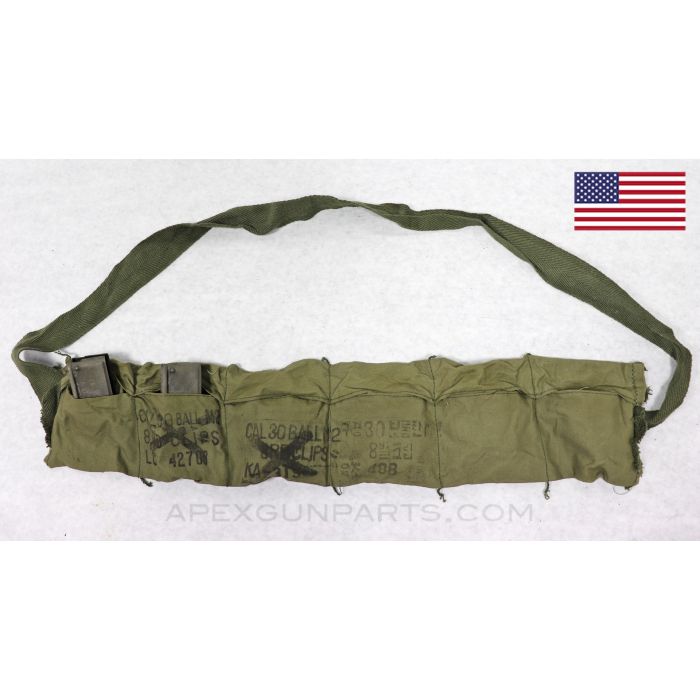 M1 Garand Bandolier with 6 Enbloc Clips *Good*